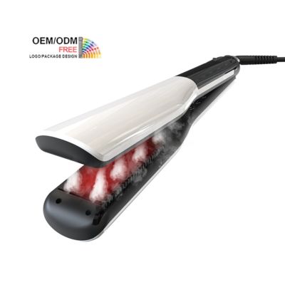 Un bon prix. New Technology Professional Steam Flat Iron LCD Display Fast Ptc Heat Hair Straightener Curler Hair Styling Tool en ligne